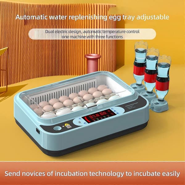 Automatisk Eggrugemaskin Kontroller Digital LED Temperaturstyring Temperatur Fuktighetssensor Eggs-WELLNGS 9Eggs