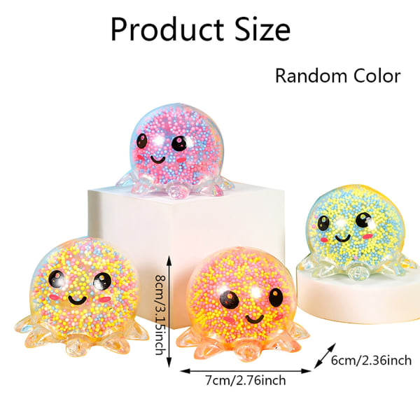 5 stk Octopus Ball Stressballer leketøy for barn Fidget Balls Multicolor-WELLNGS Multicolor 8*7*6