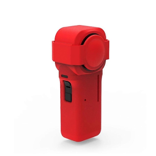 PULUZ Silikonskyddsfodral med linsskydd Kompatibelt med Insta360 One RS 1-tums 360 Edition-WELLNGS Red