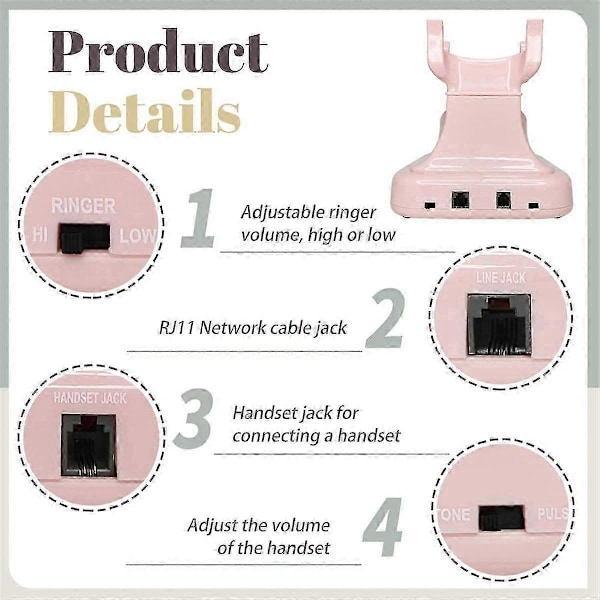 Klassisk Gammaldags Fast Telefon Hem Telefon Vintage Roterande Antik Trådbunden Telefon med Ratt - WELLNGS