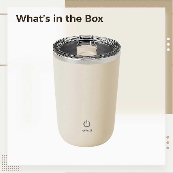 350ml Automatisk Blender Kaffe Mælk Juice Blender Elektrisk Rustfrit Stål-WELLNGS Off-white