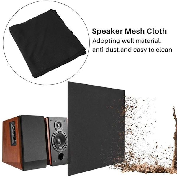 Højttalerstof Stereo Gille Fabric Højttaler Radio Mesh Stof 1,7mx0,5m Sort-WELLNGS