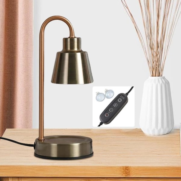 Metalvoks smeltet stearinlysvarmer Lampe Timing Dæmpning Aromalys Home Decor Bronze-WELLNGS