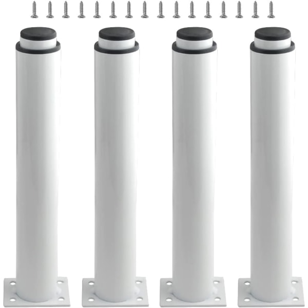 (25-42 cm, hvit) Sett med 4 kraftige og justerbare metallben for f.eks-WELLNGS