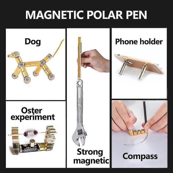 Magnetic Pole Fidget Penna Metall Magnet Leksak Anti-stress present