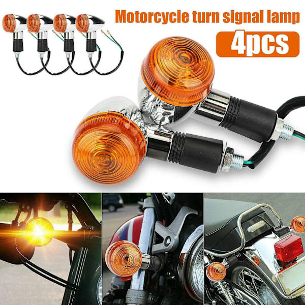 4 stk. Motorcykel Blinklys Gult Lys LED Blinklys Kompatibel Harley Yamaha Suzuki-WELLNGS