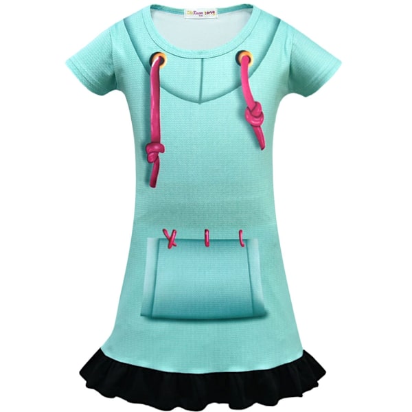 Piger Wreck-It Ralph 2 Tøj Vanellope Von Schweetz Vocaloid Cosplay Halloween Kostume Børns Kjole Bukser Sæt Piger 3T (Udendørs Sport)-WELLNGS 3T（户外运动） dress