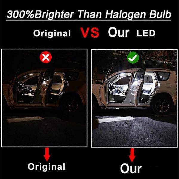 LED-innerbelysning för Volvo V70 V50 V60 XC60 XC70 XC90 C30 C70 S60 S70 S80 S90 Tillbehör Fordon Canbus Kupol Bagagelucka Lampa-WELLNGS S70 1998-2000 6PCS 6000K White