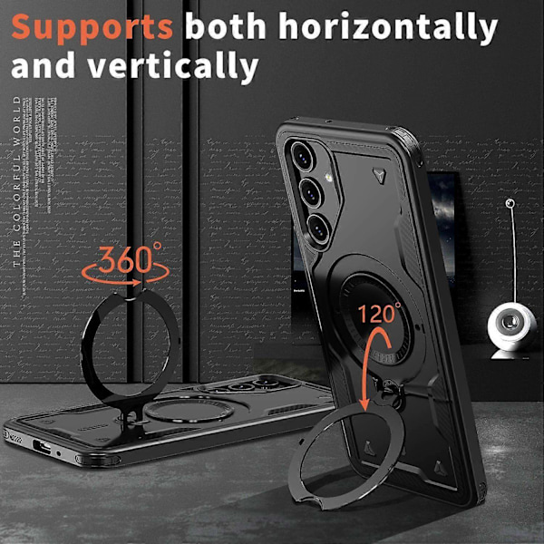 Til Samsung Galaxy A16 4G/5G mobiltelefon cover, kompatibel med MagSafe militær beskyttelse PC+TPU holder - WELLNGS Style C