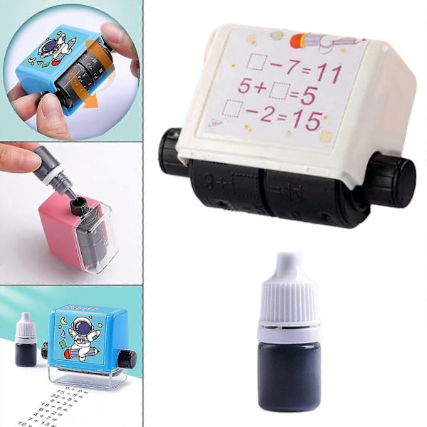 Additions- og subtraktionsmatematik-stempel Arithmetisk værktøj Rulle 1-20 Talundervisningsstempel Rullestempel til hjemmet, skole, børnehave - WELLNGS