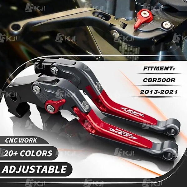 for Honda CBR500R CBR 500R 2013-2021 Clutch Lever Brake Lever Set Adjustable Folding Handle Levers Motorcycle Accessories PartsMotor-WELLNGS Red-Black