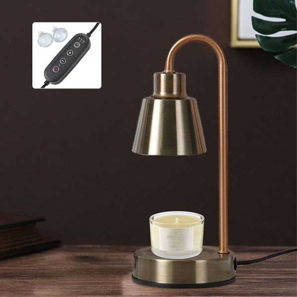 Metalvoks smeltet stearinlysvarmer Lampe Timing Dæmpning Aromalys Home Decor Bronze-WELLNGS