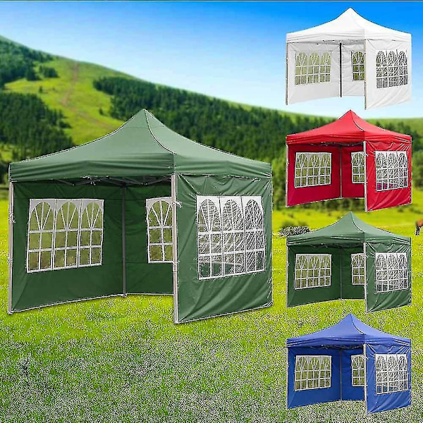 Sammenleggbart vanntett utendørsfesttelt Regnklut Heavy-Duty Oxford Gazebo Hagebaldakintelt-WELLNGS Green 6x2M