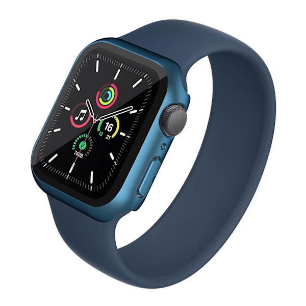 Apple Watch Series 7 45 mm / Series 8 45 mm:n Elektrolyyttisesti päällystetty matta PC-kellokuori Tempe-WELLNGS:n kanssa Blue