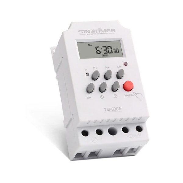 Din Rail Digital Ugentlig Timer 12V DC Indgang 7 Dage Programmerbar 24h Timer Switch Tid Relæ Udgangsbelastning Høj effekt 30A-WELLNGS 12V