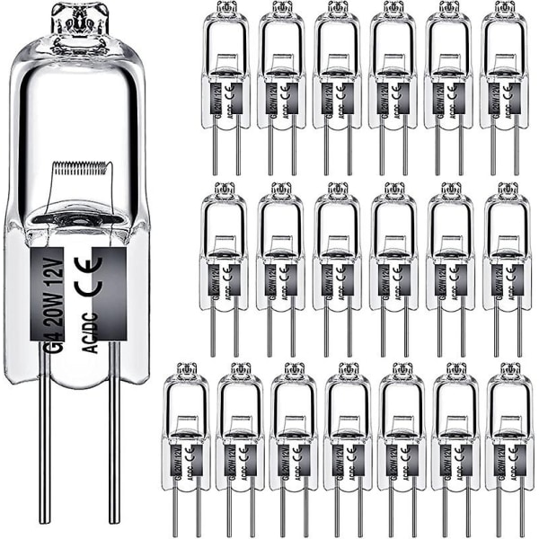 20pcs G4 Halogen Bulb 20w Dc12v Indoor Halogen G4 Lamp Crystal Light Bulb