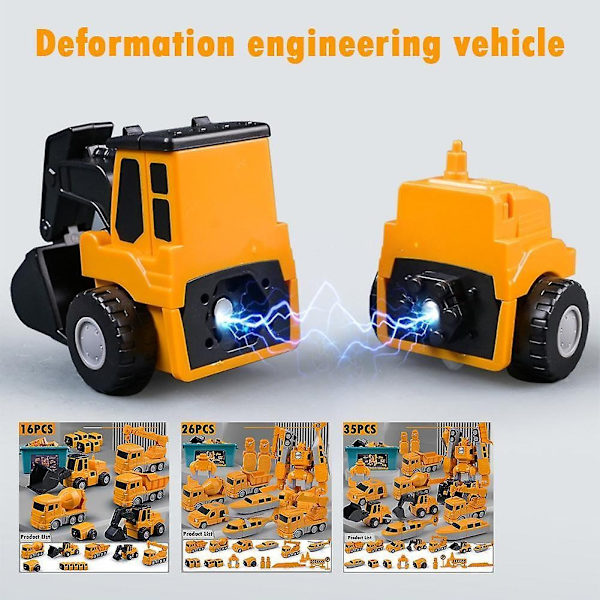 Magnetiska Transformera Engineering Bil Monterade Leksaker - WELLNGS Engineering 35 pieces