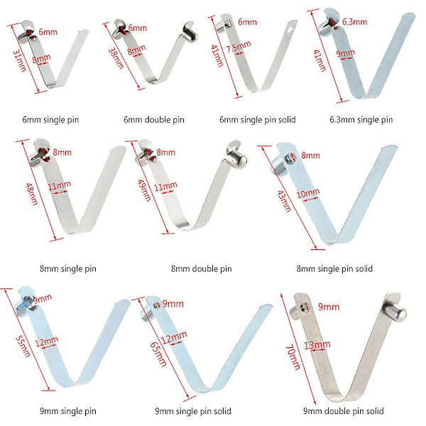 6 stk kajakkpadlefjærklemmer teltstangsklemmer - WELLNGS 6mm single pin