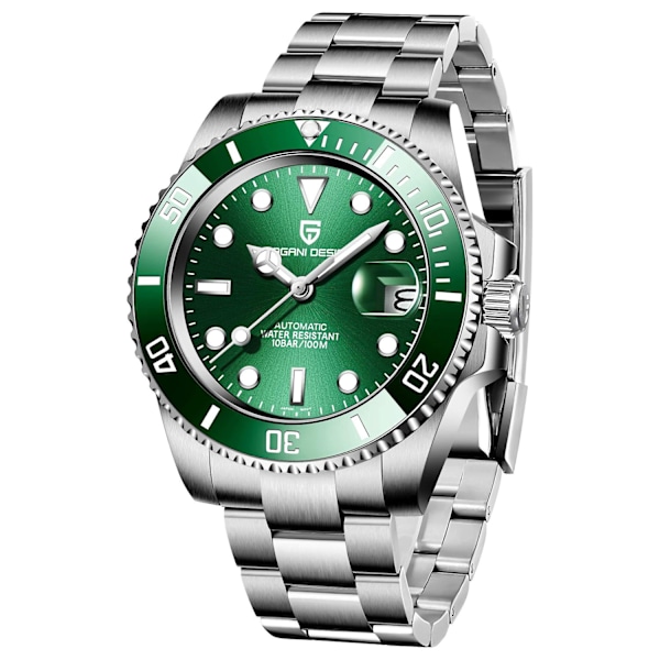 Men's Stainless Steel Automatic Watches-WELLNGS Green