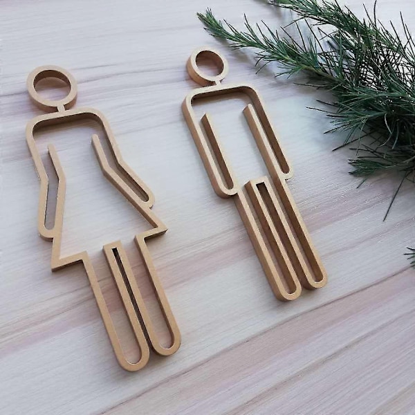 Toilet Dørskilt til Hotel, Kontor, Hjem Toilet Symbol Badeværelsesskilt WC Plade Toilet Skilt - WELLNGS gold