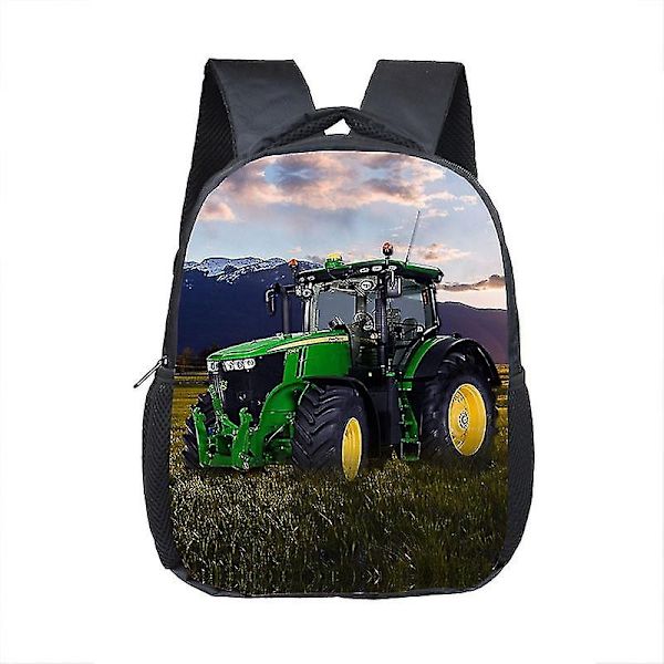12 tum Farm Traktor Tryck Barn Skolväskor Pojkar Flickor Kindergarten Ryggsäck Baby Toddler Väskor Barn Bokväska Present-WELLNGS 12farmtrack06cw