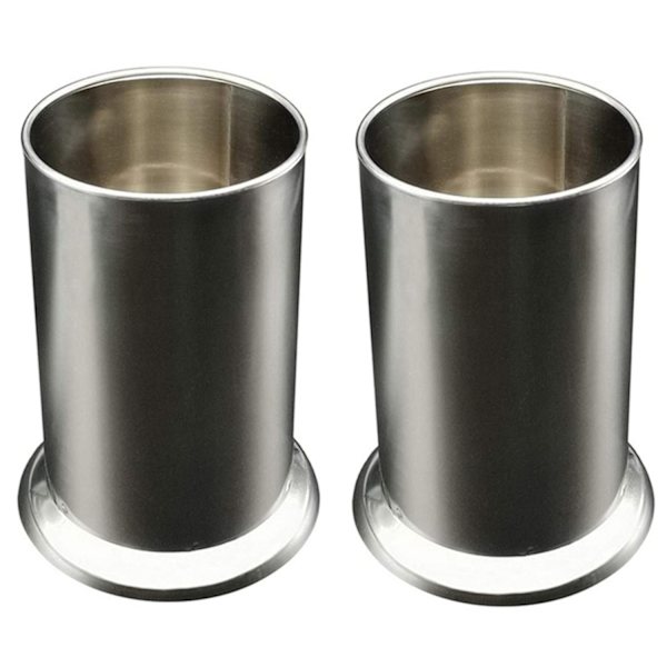 2X Rustfrit Stål Strå Holder, Køkkenbord Strå Dispenser, Bestik Organizer, Skeer Gaffler Spisepinde - WELLNGS