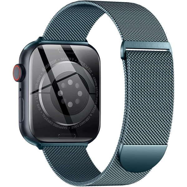 Metalliranneke yhteensopiva Apple Watch rannekkeen kanssa 40 mm 38 mm 41 mm Vaaleansininen-WELLNGS Light Blue 42/44/45/49mm