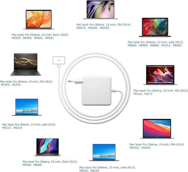 85W Magsafe 2-oplader til Apple Macbook Pro 13\" 15\" 17\"-WELLNGS