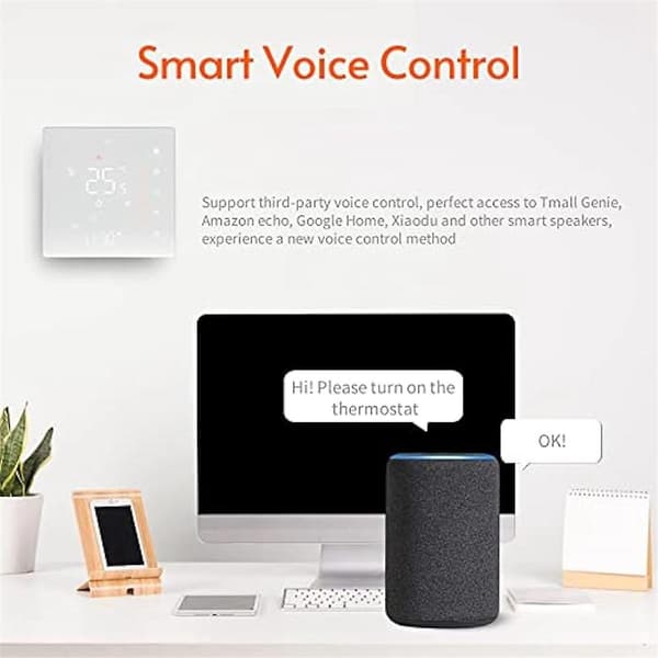 Wifi Smart Termostat Temperaturregulator Ugentlig Programmerbar Understøtter Touch Control-3a Sort-WELLNGS