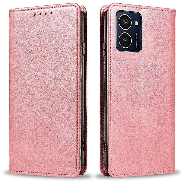 Kompatibel med HMD Pulse Pro Deksel Lommebok Lær Telefondeksel Sterk Magnetisk Lukking-WELLNGS Rose Gold