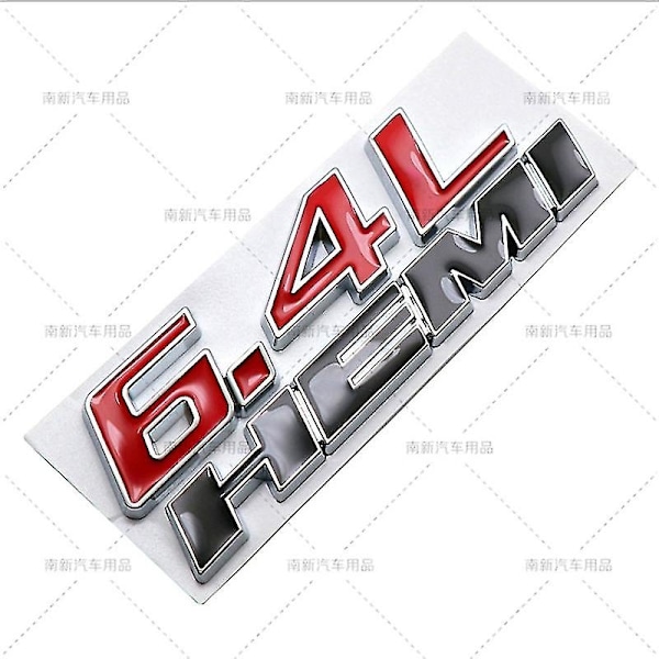 6.4l Hemi Metal Badge Emblem Stickers Rear Trunk Decal for Dodge Charge Challenger Ram Jcuv Caravan Durango Srt Accessories-WELLNGS LIGHT BLUE