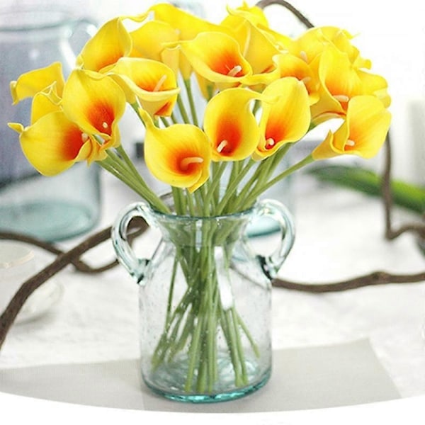 Kunstige Calla Lily Blomsterbukett for Bryllup Hjem Festdekorasjon JIKAIX-WELLNGS Violet