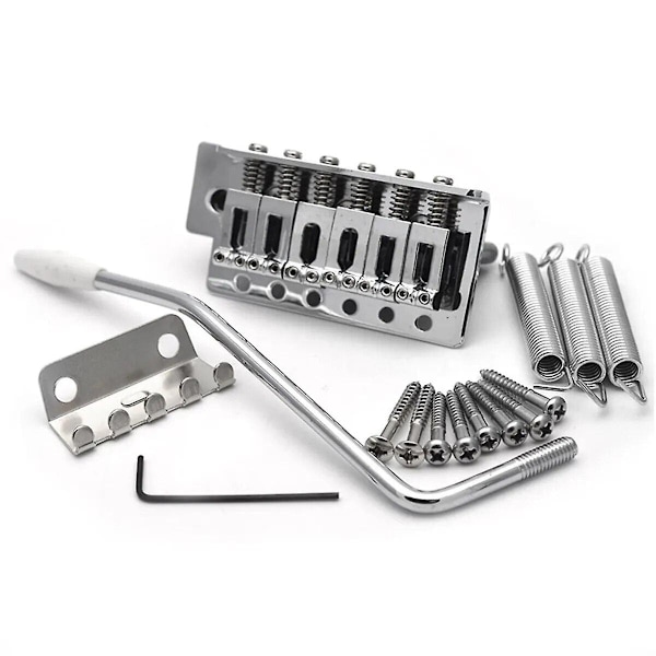 Miwayer 52,5 mm Gitarr Stratocaster Tremolo Stall Vintage Böjda Stålsadlar Kompatibel med Fender Strat Squier Elgitarr Tillgänglig-WELLNGS Silver