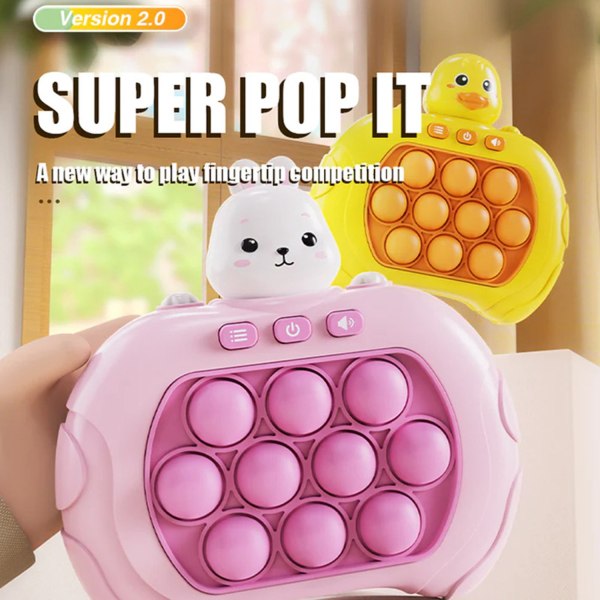 Fickspel för barn Push Bubble Game Machine med Ljus och Ljud Bärbar Quick Press Bubble Game Toy