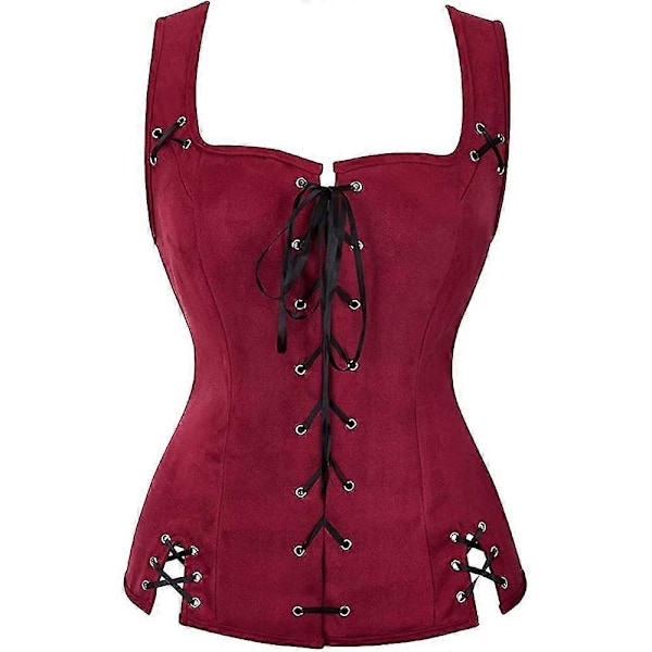 Naisten Korsetti Vintage Tekosametti Nauhakiinnitys Liivi Renessanssin Cosplay-asu - WELLNGS Blue S