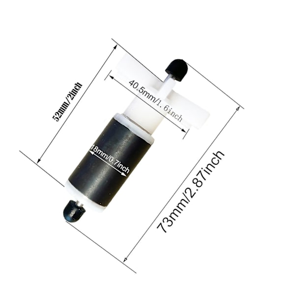 Til Lay Z Spa Hot Tub Pumpe Impeller/ Rotor E02 Reparation, med Rustfrit Stål Aksel (69mm) - WELLNGS 73mm