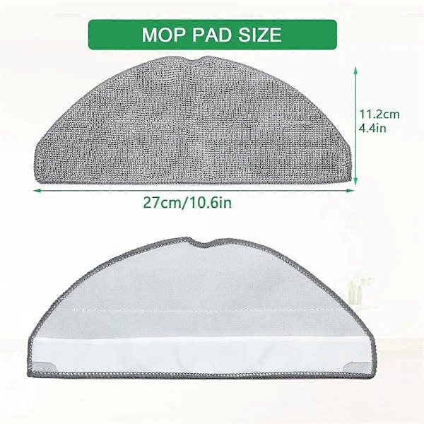Pakke med moppeklud-reservedele til L60 robotstøvsuger, mikrofiber moppepude vaskbar moppeklud - WELLNGS