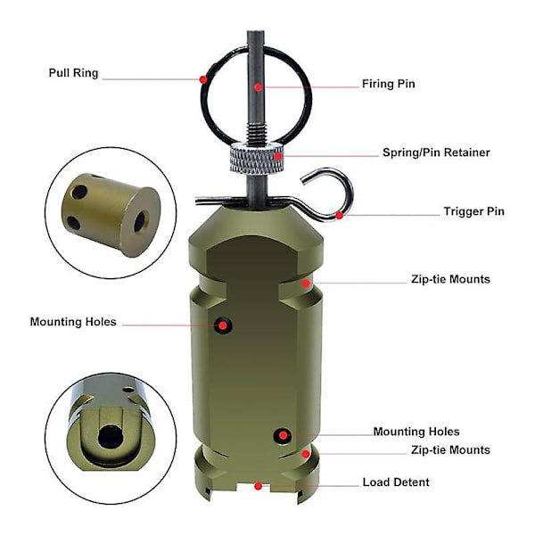Perimeter Trip Wire Alarm Device 12 Gauge Accessories med 22 Option Early Warning Security System för Camping Security-WELLNGS
