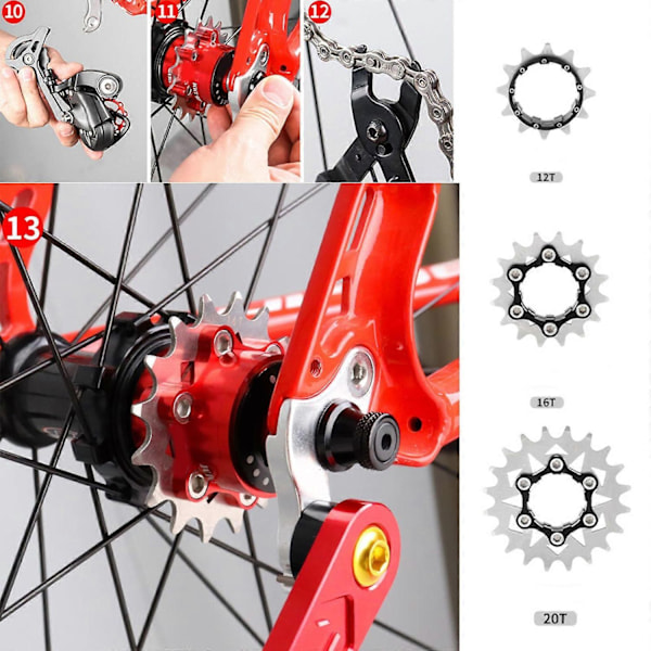 Single Speed Cykel Frihjul Cykler Svinghjul Høj Styrke Rustfrit Stål Cykler Tandhjul Kompatibel med Mountainbike Del-WELLNGS 15T