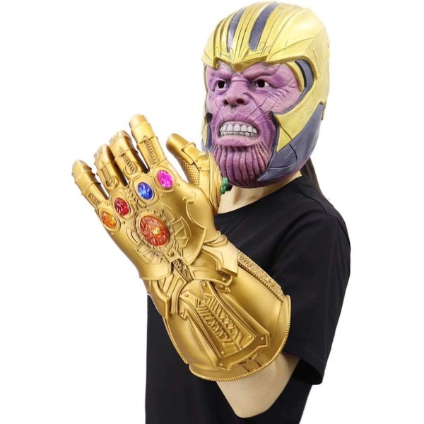 LED Light Up Infinity Gauntlet Thanos hansker med avtakbar magnet Infinity Stones-WELLNGS