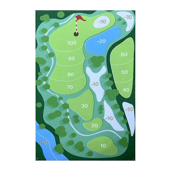 Casual Golf Spil Sæt, Golf Slåningsmåtter, Golf Spil Måtte Golf Øvelsesmåtter Indendørs Udendørs Spil til Voksne og Familie Stick Chip Spil Golf Sæt Børn B style 80*150CM