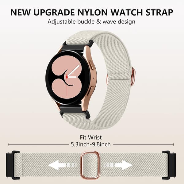 Fem elastiska klockarmband, kompatibla med Galaxy Watch 7/6/5/4-modeller