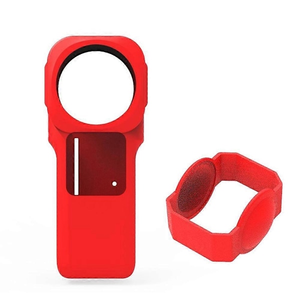 PULUZ Silikonskyddsfodral med linsskydd Kompatibelt med Insta360 One RS 1-tums 360 Edition-WELLNGS Red