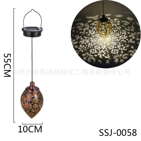 Hanging solar lights, solar LED lantern for garden, hanging outdoor waterproof metal lamp.-WELLNGS