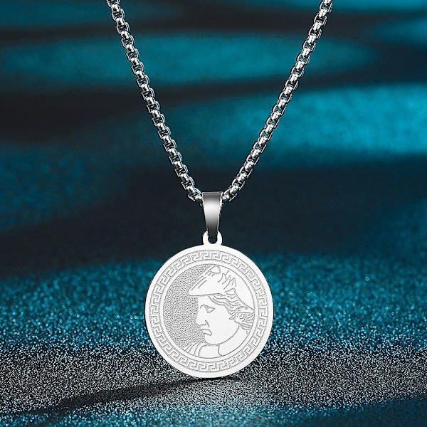 Helgen St. Georg anhengs halskjede for menn og kvinner, kriger St. Georg og dragen totem medaljong sjarm halskjede amulett smykker - WELLNGS Alexander-S