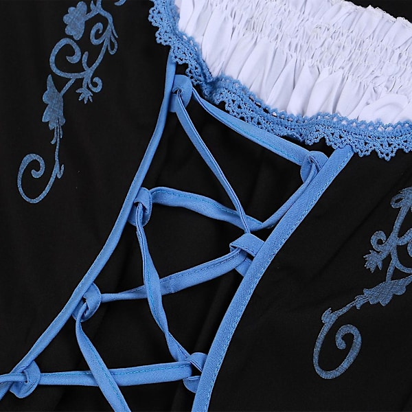 Fashion Anime med en piga kostym söt Cosplay rollspel klänning-WELLNGS Blue XL