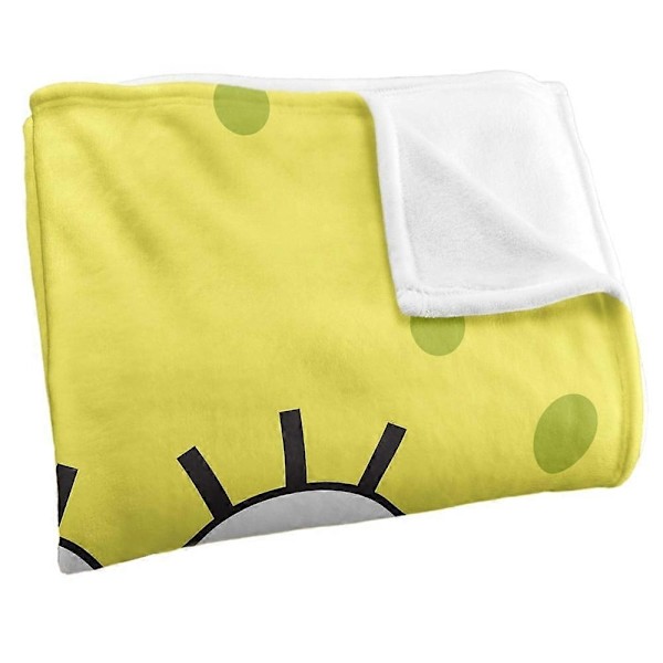 Sienimies Spongebob - Peitto, 36\" x 58\" Spongebob Hauska Hymyilevä Kasvo Silkkisen Pehmeä Ultra Pehmeä Peitto - WELLNGS 60x50in 125x150cm
