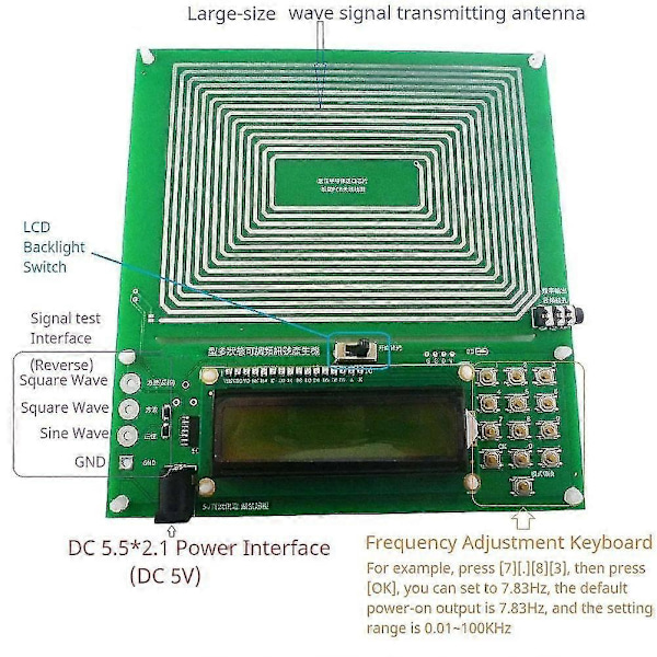 0.1Hz~30000Hz 7.83Hz Schumannresonans Ultralåg Frekvens Pulsvågsgenerator - WELLNGS Adjustable frequency DPBT