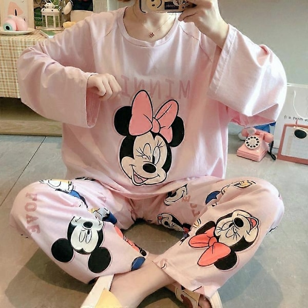 Gabors Disney tecknad animation Donald Duck dam pyjamas populär höst långärmad bekväm ytterkläder hem kläder kostym - WELLNGS B 65-75kg