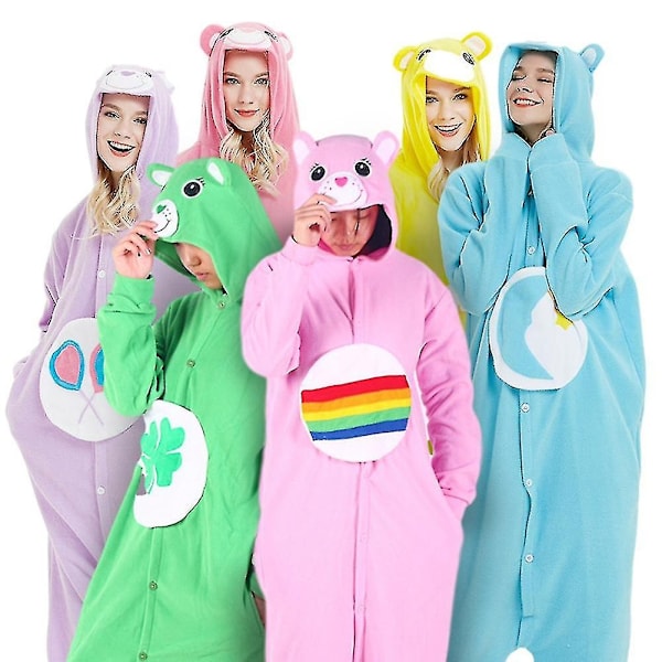 Aikuisten karhu Onesie-pyjama Cosplay eläin kotiasu yöasu haalari puku naisille miehille-WELLNGS Green S